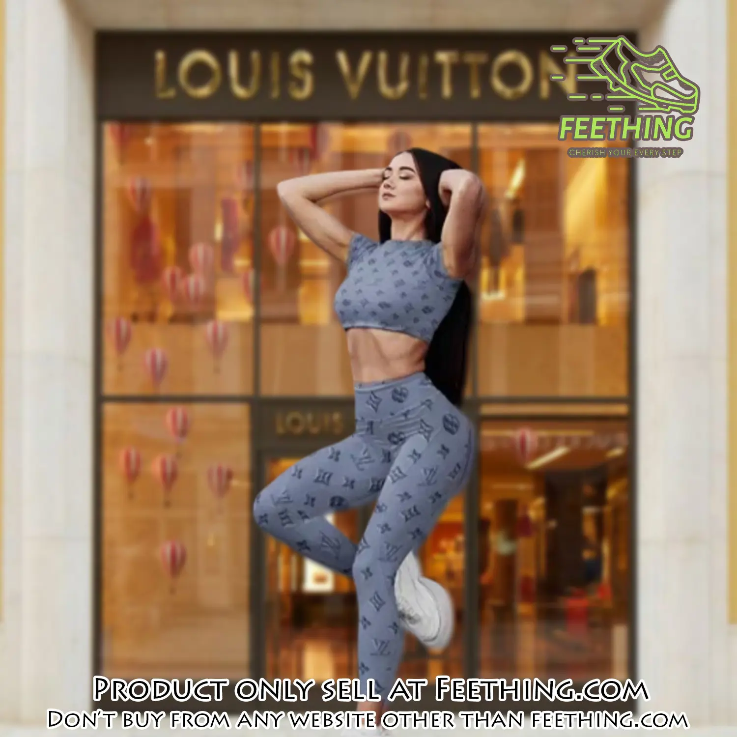 Louis vuitton sportwear combo luxury crop top tshirt and legging for women ctl1001 ft5317031